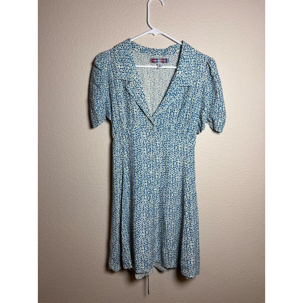 Urban Outfitters womens Crowley Collared Floral Mini Dress size L blue